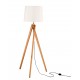 Natural Wood Sand White Shade Black Fabric Wire LED E27 1x12 Watt 230 Volt IP20 Bulb Excluded Cable Length: 200 cm D: 45 H 1: 35