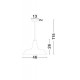 Shining Black Steel Outside Matt White Inside Black Fabric Wire LED E27 1x12 Watt 230 Volt IP20 Bulb Excluded D: 46 H1: 26 H2: 1