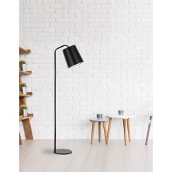 Matt Black Metal Outside Matt White Inside Black Fabric Wire LED E27 1x12 Watt 230 Volt IP20 Bulb Excluded Cable Length: 150 cm 