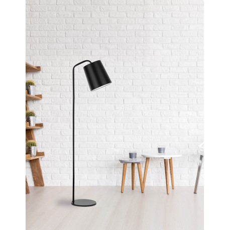 Matt Black Metal Outside Matt White Inside Black Fabric Wire LED E27 1x12 Watt 230 Volt IP20 Bulb Excluded Cable Length: 150 cm 