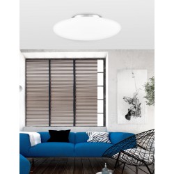 Opal Glass Chrome Metal LED E27 3x12 Watt 230 Volt IP20 Bulb Excluded D: 42 H: 14 cm 