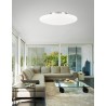Opal Glass Chrome Metal LED E27 5x12 Watt 230 Volt IP20 Bulb Excluded D: 60 H: 18 cm