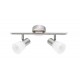 Opal Glass Satin Nickel Metal LED E14 2x5 Watt 230 Volt IP20 Bulb Excluded L: 34.2 W: 7.8 H: 16.2 cm Rotating & Adjustable 
