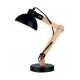 Black Metal & Natural Wood LED E27 1x12 Watt 230 Volt IP20 Bulb Excluded Cable Length: 180 cm D: 16 H: 59 cm 