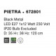 Black Metal LED E27 1x12 Watt 230 Volt IP20 Bulb Excluded D: 35 H1: 38 H2: 120 cm Adjustable height 
