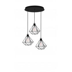 Black Metal LED E27 3x12 Watt 230 Volt IP20 Bulb Excluded D: 30 H: 135 cm Adjustable height 