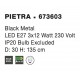 Black Metal LED E27 3x12 Watt 230 Volt IP20 Bulb Excluded D: 30 H: 135 cm Adjustable height 