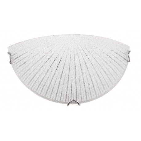 White & Clear Structured Glass Chrome Metal LED E27 1x12 Watt 230 Volt IP20 Bulb Excluded L: 30 W: 8 H: 15 cm 