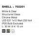 White & Clear Structured Glass Chrome Metal LED E27 1x12 Watt 230 Volt IP20 Bulb Excluded L: 30 W: 8 H: 15 cm 