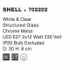 White & Clear Structured Glass Chrome Metal LED E27 2x12 Watt 230 Volt IP20 Bulb Excluded D: 30 H: 8 cm 