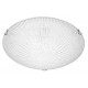 White & Clear Structured Glass Chrome Metal LED E27 3x12 Watt 230 Volt IP20 Bulb Excluded D: 40 H: 9.5 cm 