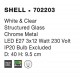 White & Clear Structured Glass Chrome Metal LED E27 3x12 Watt 230 Volt IP20 Bulb Excluded D: 40 H: 9.5 cm 
