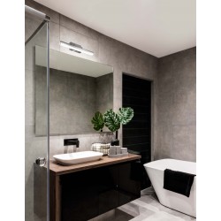 Chrome Aluminium & Acrylic LED 12 Watt 230 Volt 1174Lm 3000K IP44 L: 49 W 1: 3 W 2: 7.5 H: 6.5 cm 