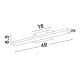 Chrome Aluminium & Acrylic LED 12 Watt 230 Volt 1174Lm 3000K IP44 L: 49 W 1: 3 W 2: 7.5 H: 6.5 cm 
