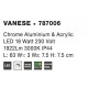 Chrome Aluminium & Acrylic LED 18 Watt 230 Volt 1922Lm 3000K IP44 L: 63 W 1: 3 W 2: 7.5 H: 7.5 cm 