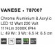 Chrome Aluminium & Acrylic LED 12 Watt 230 Volt 1174Lm 3000K IP44 L: 49 W1: 3 W2: 6.5 H: 6.5 cm 