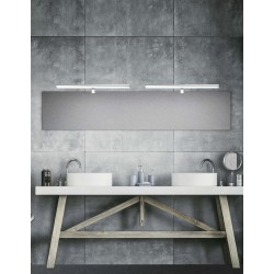 Chrome Aluminium & Acrylic LED 18 Watt 230 Volt 1922Lm 3000K IP44 L: 63 W1: 3 W2: 6.5 H: 6.5 cm 