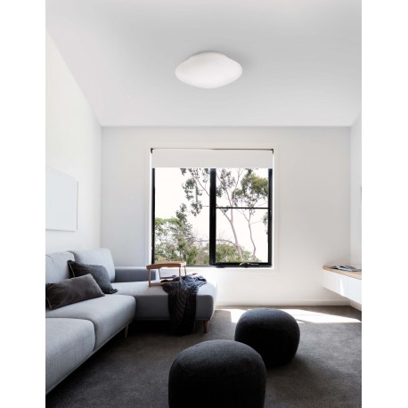 White Glass White Metal LED E27 1x12 Watt 230 Volt IP44 Bulb Excluded D: 25 H: 11 cm 