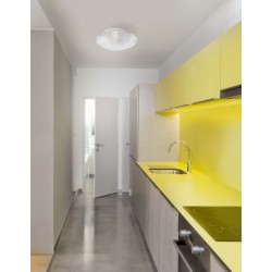 Glear Glass White Metal LED E27 1x12 Watt 230 Volt IP44 Bulb Excluded D: 25 H: 11 cm 