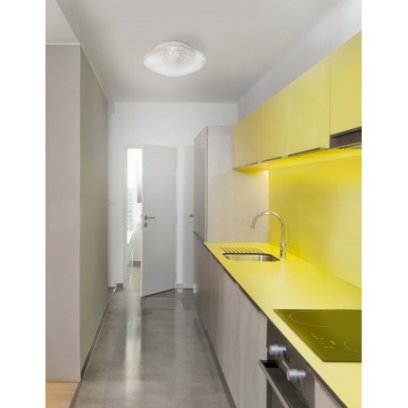 Glear Glass White Metal LED E27 1x12 Watt 230 Volt IP44 Bulb Excluded D: 25 H: 11 cm 