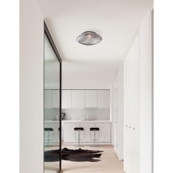 Smoke Chrome Glass Black Metal LED E27 1x12 Watt 230 Volt IP44 Bulb Excluded D: 25 H: 11 cm 
