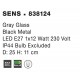 Smoke Chrome Glass Black Metal LED E27 1x12 Watt 230 Volt IP44 Bulb Excluded D: 25 H: 11 cm 