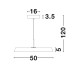 Matt White Aluminium & Acrylic LED 35 Watt 230 Volt 2662Lm 3000K IP20 D: 50 H: 120 cm Adjustable Height 