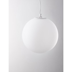 Opal Glass & White Metal LED E27 1x12 Watt 230 Volt IP20 Bulb Excluded D: 30 H: 130 cm Adjustable Height 