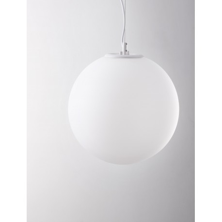 Opal Glass & White Metal LED E27 1x12 Watt 230 Volt IP20 Bulb Excluded D: 30 H: 130 cm Adjustable Height 