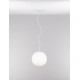 Opal Glass & White Metal LED E27 1x12 Watt 230 Volt IP20 Bulb Excluded D: 30 H: 130 cm Adjustable Height 