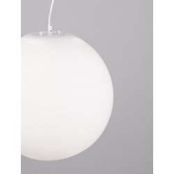 Opal Glass & White Metal LED E27 1x12 Watt 230 Volt IP20 Bulb Excluded D: 40 H: 130 cm Adjustable height 