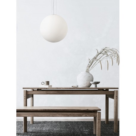 Opal Glass & White Metal LED E27 1x12 Watt 230 Volt IP20 Bulb Excluded D: 50 H: 130 cm Adjustable height 