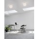 Opal Glass & White Metal LED E27 1x12 Watt 230 Volt IP20 Bulb Excluded D: 30 H: 32 cm Adjustable height 