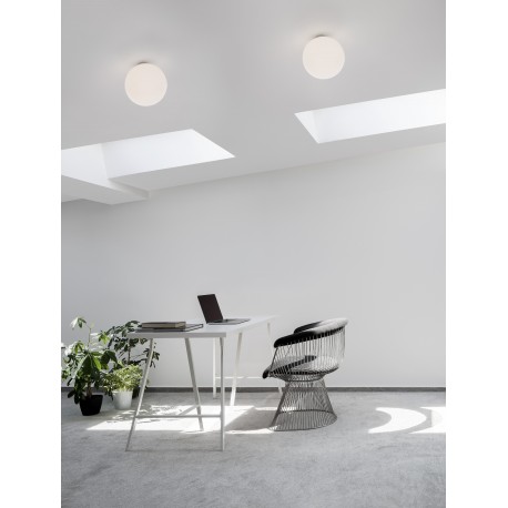 Opal Glass & White Metal LED E27 1x12 Watt 230 Volt IP20 Bulb Excluded D: 30 H: 32 cm Adjustable height 