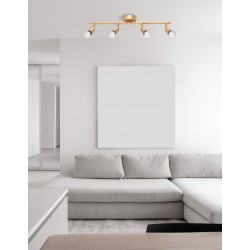 Satin Gold Metal LED GU10 4x10 Watt 230 Volt IP20 Bulb Excluded L: 51 W: 8 H: 10.9 cm Rotating & Adjustable 