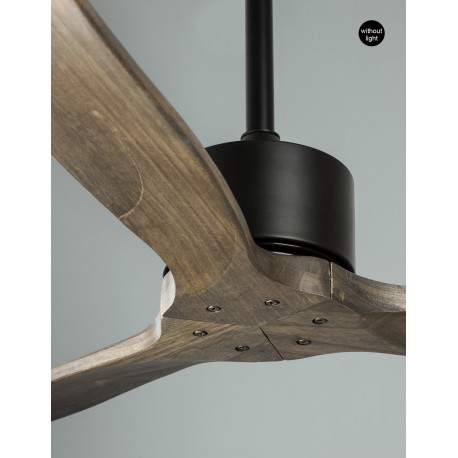 Fan Steel Matt Black Walnut Wood D: 132 H: 32-45 cm 5 Speed Remote, 66cm Blade DC 26W,AC110-240V 4000CFM 200RPM,<30 dB,4.8Kg Sum