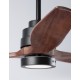 Fan Matt Black Steel & Glass Brown Wood D: 132 H: 35-48 cm 5 Speed Remote, 64cm Blade DC 40W,AC220-240V 4000CFM 200RPM,<30 dB,5.