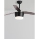 Fan Steel & Glass Wood Blades White or Oak,Reversible Blades,D: 132 H: 38-51 cm 5 Speed Remote, 60.5cm Blade DC 40W,AC220-240V 4