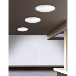 White Opal Glass White Metal LED E27 2x12 Watt 230 Volt IP44 Bulb Excluded D: 40 H: 8 cm 