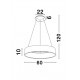 4000K Matt White Aluminium & Acrylic LED 54 Watt 230 Volt 2124Lm 3000K IP20 D: 60 H: 120 cm Adjustable Height 
