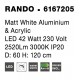 3000K Matt White Aluminium & Acrylic LED 54 Watt 230 Volt 2124Lm 3000K IP20 D: 60 H: 120 cm Adjustable Height 