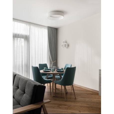 3000K Matt White Aluminium & Acrylic LED 42 Watt 230 Volt 2691Lm IP20 D: 60 H: 13 cm 