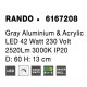 3000K Gray Aluminium & Acrylic LED 42 Watt 230 Volt 2691Lm 3000K IP20 D: 60 H: 13 cm 