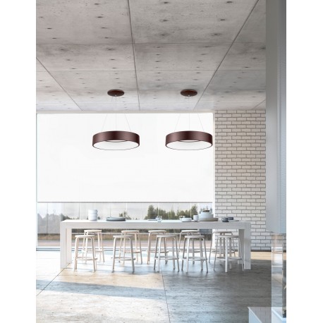 Coffee Brown Aluminium & Acrylic LED 42 Watt 230 Volt 3010Lm 3000K IP20 D: 60 H: 120 cm Adjustable Height 