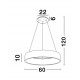 Coffee Brown Aluminium & Acrylic LED 42 Watt 230 Volt 3010Lm 3000K IP20 D: 60 H: 120 cm Adjustable Height 