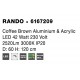 Coffee Brown Aluminium & Acrylic LED 42 Watt 230 Volt 3010Lm 3000K IP20 D: 60 H: 120 cm Adjustable Height 