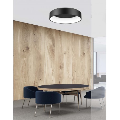 Black Aluminium & Acrylic LED 42 Watt 230 Volt 2691Lm 3000K IP20 D: 60 H: 13 cm 