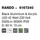 Black Aluminium & Acrylic LED 42 Watt 230 Volt 2691Lm 3000K IP20 D: 60 H: 13 cm 