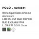 White Opal Glass Chrome Aluminium LED E14 2x5 Watt 230 Volt Bulb Excluded IP44 L: 40 W: 6.5 H: 5 cm 