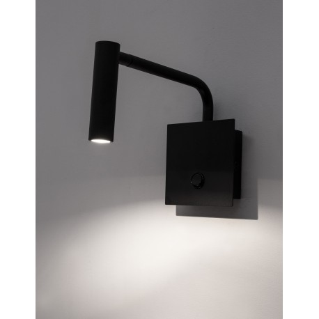 Black Aluminium Adjustable Switch On/Off LED Samsung 3 Watt 190Lm 3000K IP20 L: 10 W: 16 H: 20 cm 
